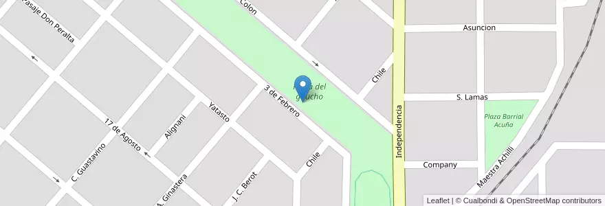 Mapa de ubicacion de Plaza del gaucho en Argentina, Córdova, Departamento Tercero Arriba, Municipio De Río Tercero, Pedanía Salto, Río Tercero.