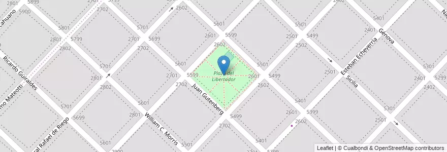 Mapa de ubicacion de Plaza del Libertador en Argentina, Buenos Aires, Partido De General Pueyrredón, Mar Del Plata.