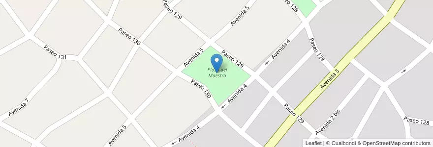Mapa de ubicacion de Plaza del Maestro en 阿根廷, 布宜诺斯艾利斯省, Partido De Villa Gesell.