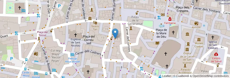 Mapa de ubicacion de Plaza del Negrito en Spanien, Valencianische Gemeinschaft, Valencia, Comarca De València, Valencia.