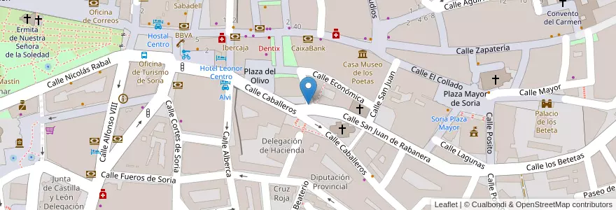 Mapa de ubicacion de Plaza del Olivo en اسپانیا, Castilla Y León, سریا, سریا, Comarca De Soria.