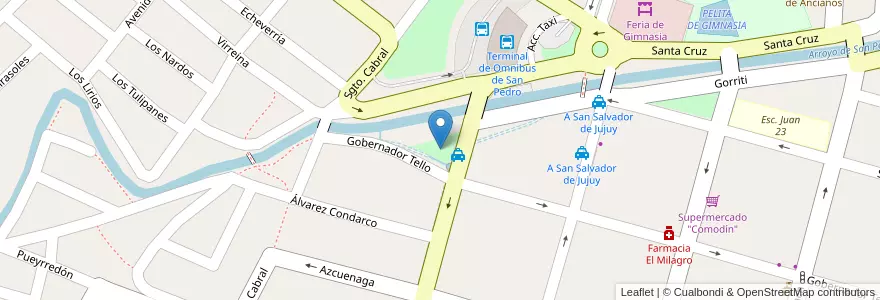 Mapa de ubicacion de Plaza del Periodista en Argentinië, Jujuy, Departamento San Pedro, Municipio De San Pedro De Jujuy.