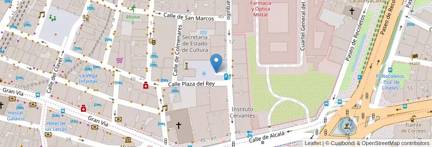 Mapa de ubicacion de Plaza del Rey en إسبانيا, منطقة مدريد, منطقة مدريد, Área Metropolitana De Madrid Y Corredor Del Henares, مدريد.