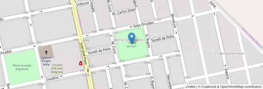 Mapa de ubicacion de "Plaza del Sol" en Argentina, Provincia Di Buenos Aires, Partido De Coronel De Marina Leonardo Rosales, Punta Alta.