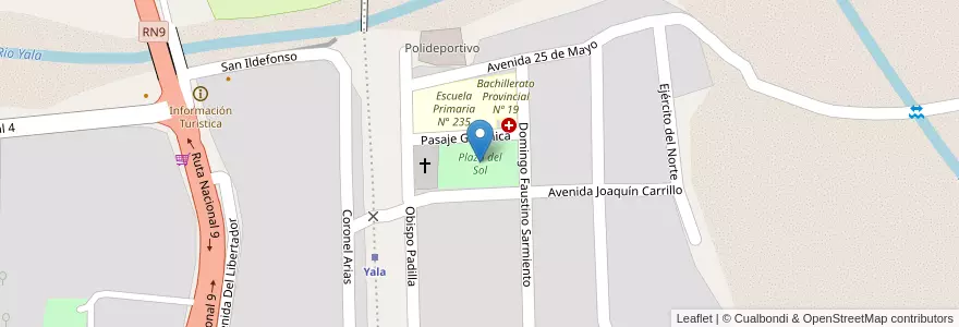 Mapa de ubicacion de Plaza del Sol en Argentine, Jujuy, Departamento Doctor Manuel Belgrano, Municipio De Yala.