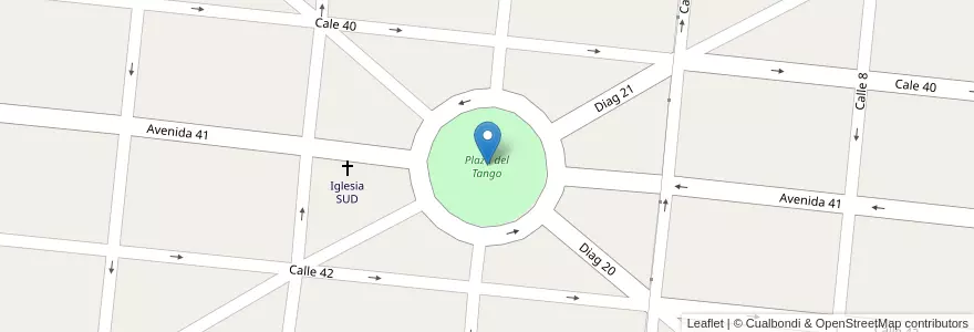 Mapa de ubicacion de Plaza del Tango en 阿根廷, 布宜诺斯艾利斯省, Partido De La Costa, Santa Teresita.