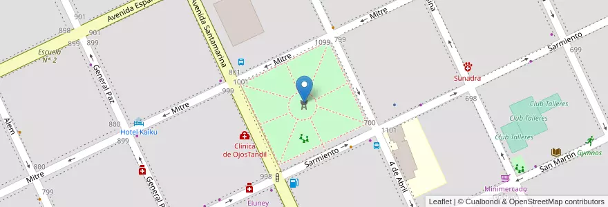 Mapa de ubicacion de Plaza del Tanque en الأرجنتين, بوينس آيرس, Partido De Tandil, Tandil.