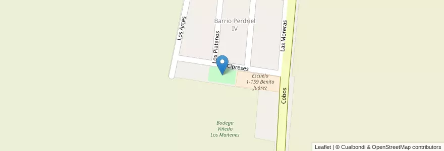 Mapa de ubicacion de Plaza del VI Barrio Perdriel en الأرجنتين, تشيلي, Mendoza, Departamento Luján De Cuyo, Distrito Perdriel.
