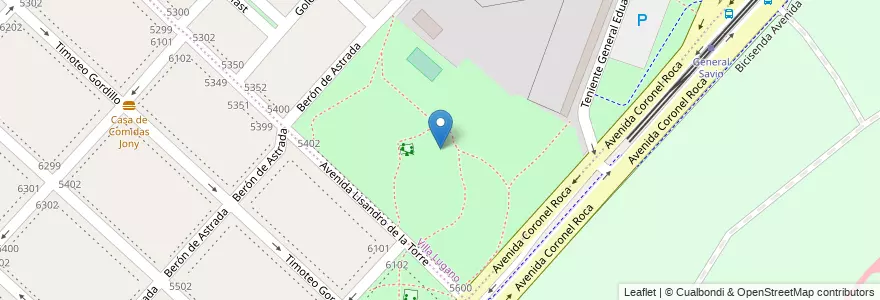 Mapa de ubicacion de Plaza Democracia, Villa Riachuelo en Argentinië, Ciudad Autónoma De Buenos Aires, Buenos Aires, Comuna 8.