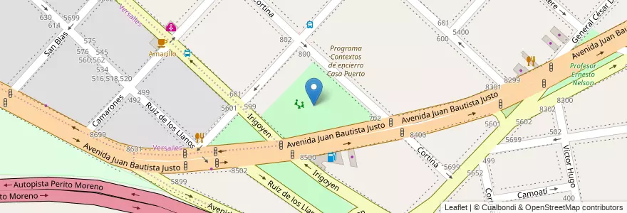 Mapa de ubicacion de Plaza Derechos Del Hombre, Villa Luro en アルゼンチン, Ciudad Autónoma De Buenos Aires, ブエノスアイレス, Comuna 10.