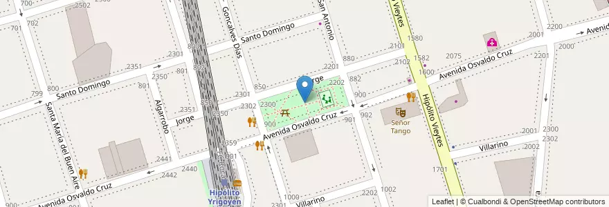 Mapa de ubicacion de Plaza Díaz Velez, Barracas en Argentinien, Ciudad Autónoma De Buenos Aires, Partido De Avellaneda, Comuna 4, Buenos Aires.