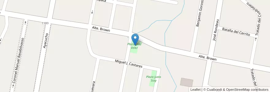 Mapa de ubicacion de Plaza Diaz Velez en 아르헨티나, 엔트레리오스주, Departamento Paraná, Distrito Sauce, Paraná, Paraná.