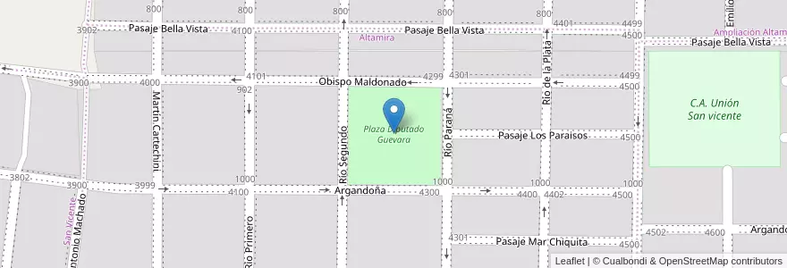 Mapa de ubicacion de Plaza Diputado Guevara en Argentine, Córdoba, Departamento Capital, Pedanía Capital, Córdoba, Municipio De Córdoba.