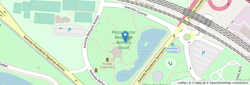 Mapa de ubicacion de Plaza Doctor Benjamín Apthorp Gould, Palermo en Аргентина, Буэнос-Айрес, Буэнос-Айрес, Comuna 14.