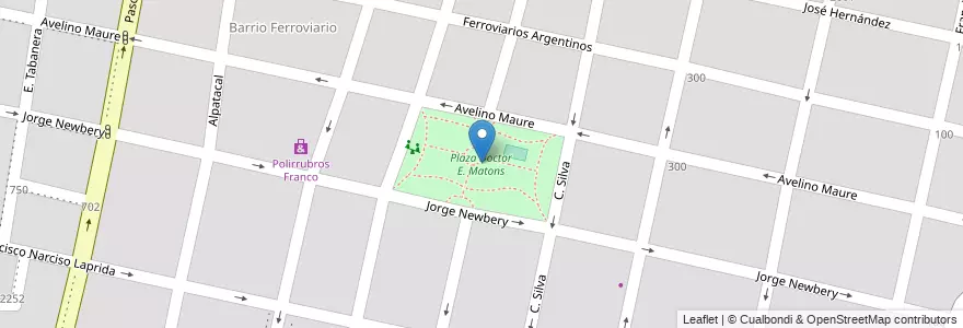Mapa de ubicacion de Plaza Doctor E. Matons en الأرجنتين, تشيلي, Mendoza, Departamento Capital, Ciudad De Mendoza.