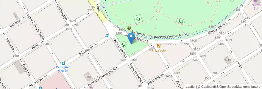 Mapa de ubicacion de Plaza Doctor Pedro Escudero, Saavedra en 아르헨티나, Ciudad Autónoma De Buenos Aires, Comuna 12, 부에노스아이레스.