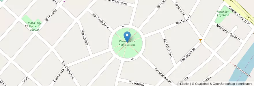 Mapa de ubicacion de Plaza Doctor Raúl Larcade en Argentina, Buenos Aires, Partido De San Miguel, Bella Vista.