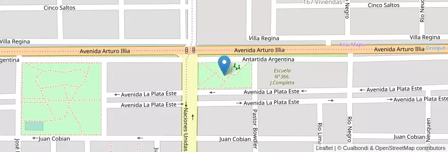 Mapa de ubicacion de Plaza Doctor Raúl Ricardo Alfonsín en Argentina, Chile, Río Negro, Cipolletti, Departamento General Roca.