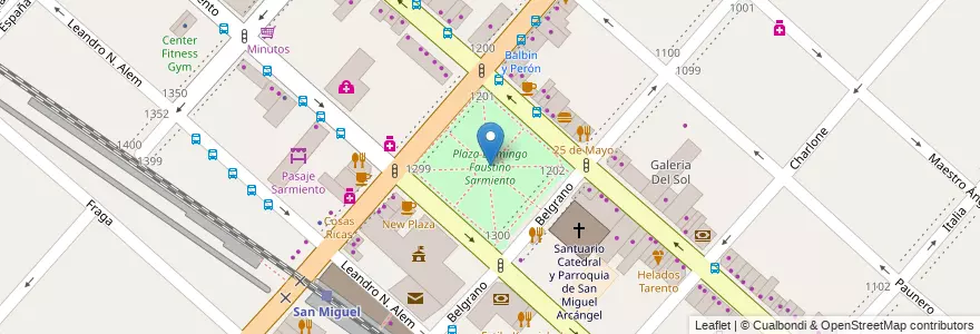 Mapa de ubicacion de Plaza Domingo Faustino Sarmiento en Argentine, Province De Buenos Aires, Partido De San Miguel, San Miguel.
