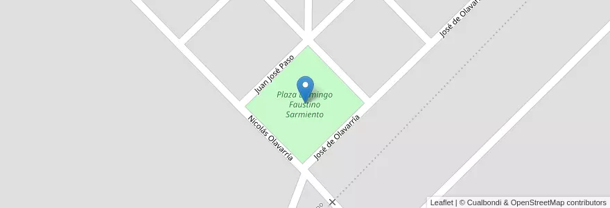 Mapa de ubicacion de Plaza Domingo Faustino Sarmiento en آرژانتین, استان بوئنوس آیرس, Partido De Rivadavia, Fortín Olavarría.
