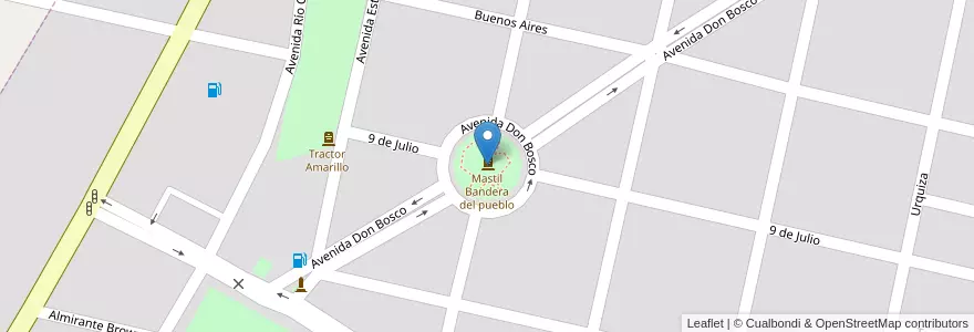 Mapa de ubicacion de Plaza Don Bosco en 아르헨티나, Córdoba, Departamento Calamuchita, Municipio De Los Cóndores, Pedanía Cóndores, Los Cóndores.