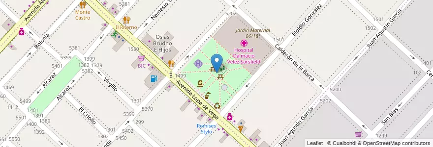 Mapa de ubicacion de Plaza Don Bosco, Monte Castro en آرژانتین, Ciudad Autónoma De Buenos Aires, Buenos Aires, Comuna 10.
