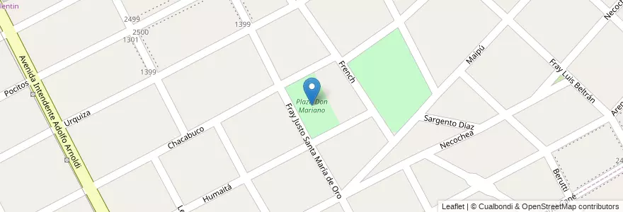 Mapa de ubicacion de Plaza Don Mariano en Arjantin, Buenos Aires, Partido De San Fernando, San Fernando.
