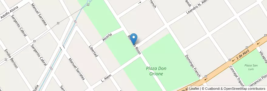 Mapa de ubicacion de Plaza Don Orione en 아르헨티나, 부에노스아이레스주, Partido De Almirante Brown, Claypole.