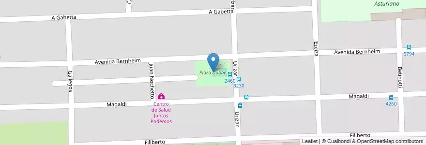 Mapa de ubicacion de Plaza Duboe en Argentinië, Santa Fe, Departamento Rosario, Municipio De Rosario, Rosario.
