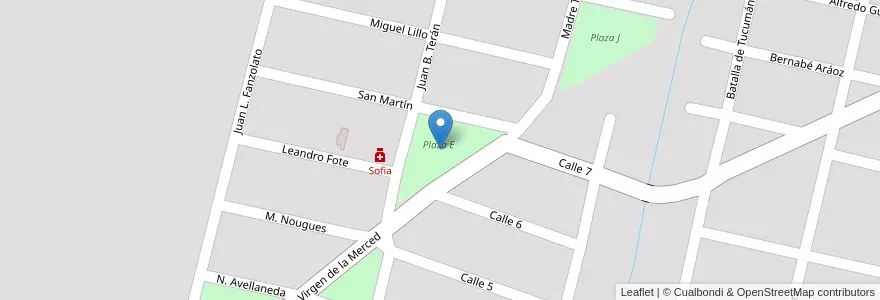 Mapa de ubicacion de Plaza E en 阿根廷, Tucumán, San Miguel De Tucumán, Departamento Yerba Buena, Yerba Buena.