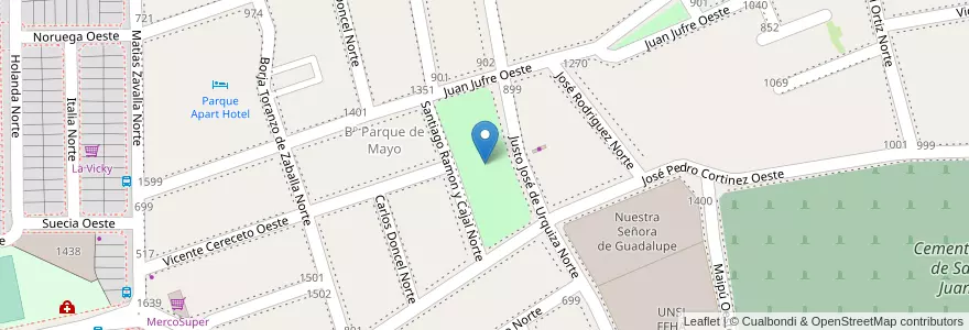 Mapa de ubicacion de Plaza Ejército Argentino en Arjantin, San Juan, Şili, Capital.