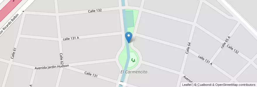 Mapa de ubicacion de Plaza El Carmencito en アルゼンチン, ブエノスアイレス州, Partido De Berazategui, Hudson.