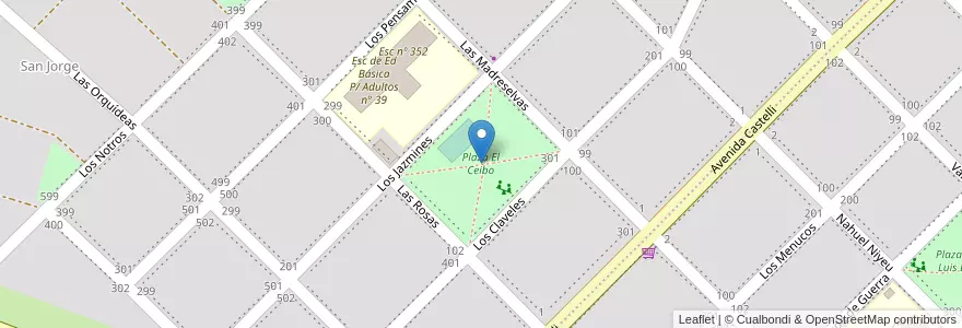 Mapa de ubicacion de Plaza El Ceibo en الأرجنتين, ريو نيغرو, Departamento Adolfo Alsina, Viedma, Viedma.