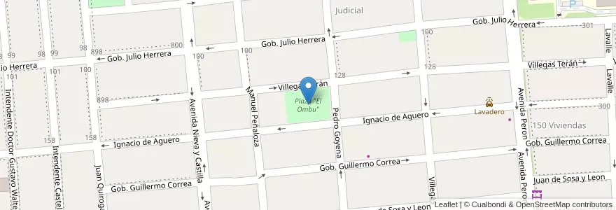 Mapa de ubicacion de Plaza "El Ombu" en Аргентина, Катамарка, Departamento Capital, Municipio De San Fernando Del Valle De Catamarca, San Fernando Del Valle De Catamarca.