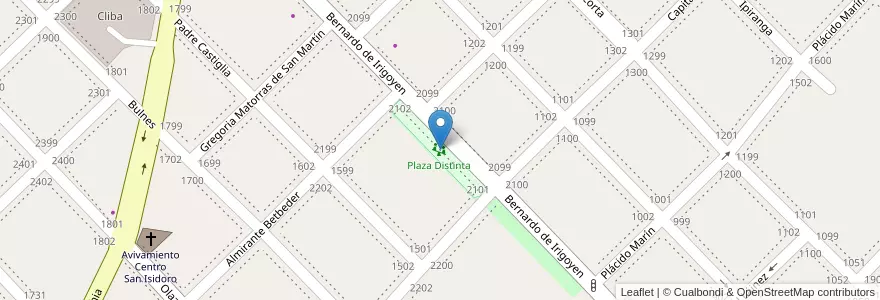Mapa de ubicacion de Plaza El Ombú en アルゼンチン, ブエノスアイレス州, Partido De San Isidro, Boulogne Sur Mer.