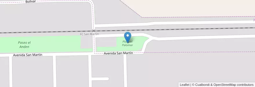 Mapa de ubicacion de Plaza el Palomar en アルゼンチン, コルドバ州, Departamento General Roca, Pedanía Italó, Municipio De Jovita, Jovita.