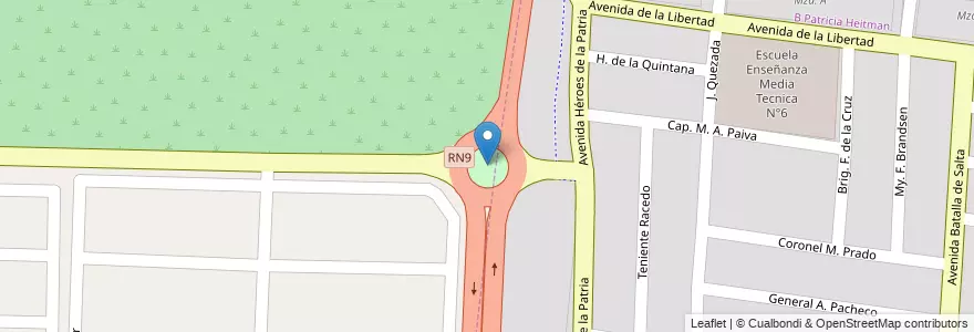 Mapa de ubicacion de Plaza El Quirquincho en アルゼンチン, サルタ州, Capital, Municipio De Salta.