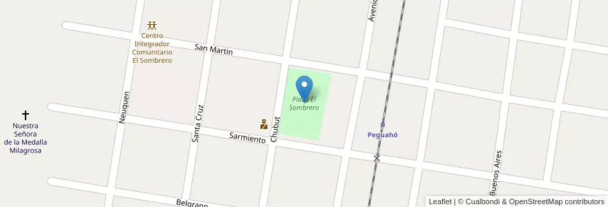 Mapa de ubicacion de Plaza El Sombrero en الأرجنتين, Corrientes, Departamento Empedrado, Municipio De Empedrado.