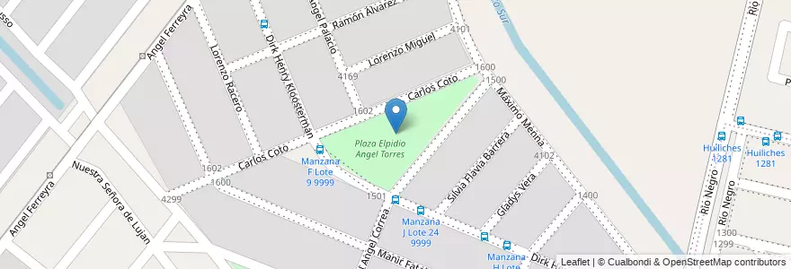 Mapa de ubicacion de Plaza Elpidio Angel Torres en Argentinië, Córdoba, Departamento Capital, Pedanía Capital, Córdoba, Municipio De Córdoba.