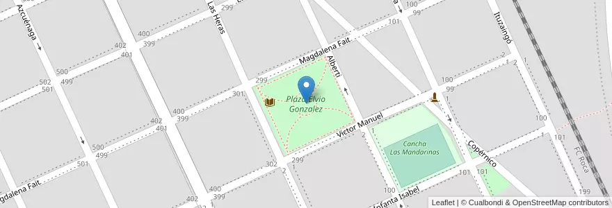 Mapa de ubicacion de Plaza Elvio Gonzalez en Arjantin, Buenos Aires, Brandsen.