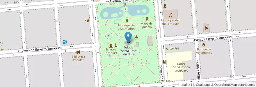 Mapa de ubicacion de Plaza Ernesto Tornquist en Argentine, Province De Buenos Aires, Partido De Tornquist, Tornquist.