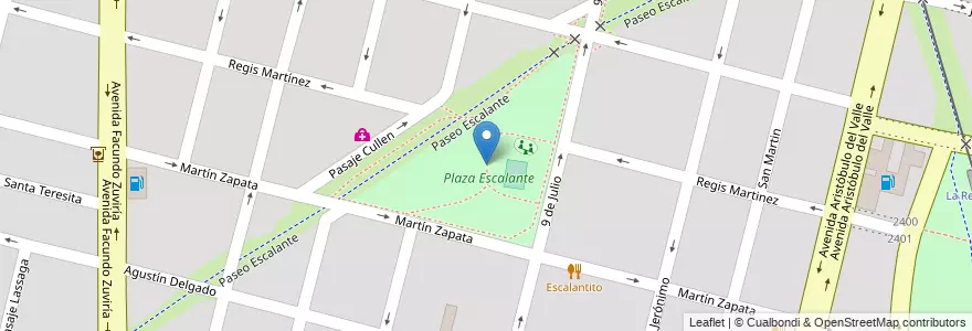Mapa de ubicacion de Plaza Escalante en アルゼンチン, サンタフェ州, Departamento La Capital, Santa Fe Capital, Santa Fe.