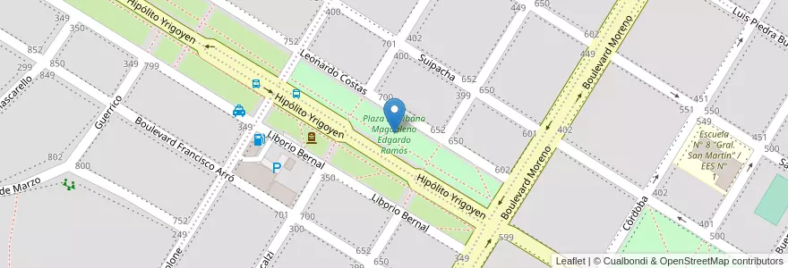 Mapa de ubicacion de Plaza Escribano Magdaleno Edgardo Ramos en Arjantin, Buenos Aires, Partido De Patagones, Carmen De Patagones.