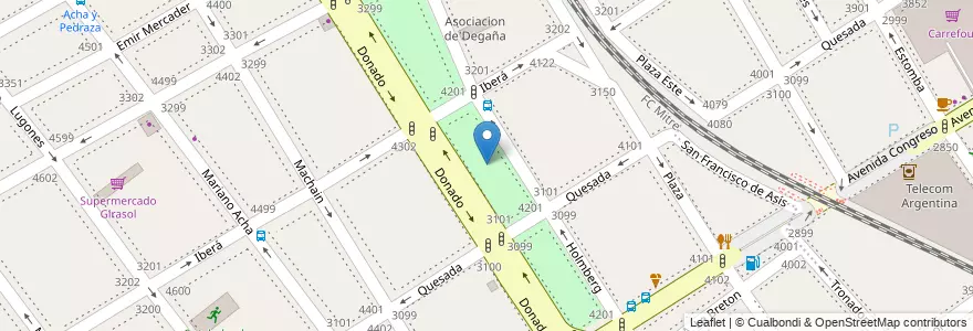 Mapa de ubicacion de Plaza Eslovaquia, Villa Urquiza en アルゼンチン, Ciudad Autónoma De Buenos Aires, Comuna 12, ブエノスアイレス.