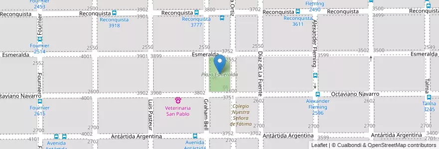 Mapa de ubicacion de Plaza Esmeralda en Argentina, Córdoba, Departamento Capital, Pedanía Capital, Cordoba, Municipio De Córdoba.
