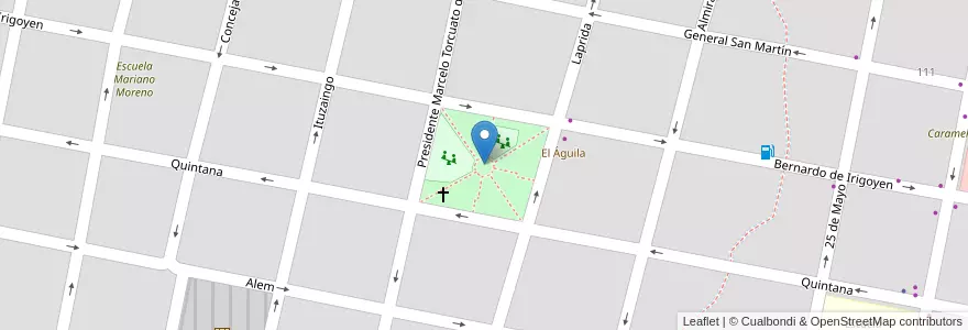 Mapa de ubicacion de Plaza España en アルゼンチン, エントレ・リオス州, Departamento Concordia, Distrito Suburbios, Concordia, Concordia.