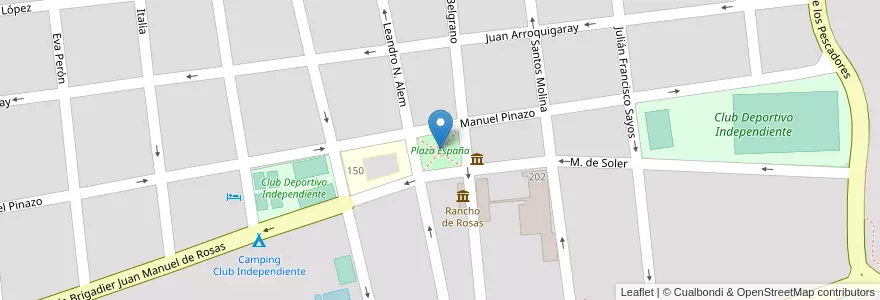 Mapa de ubicacion de Plaza España en 阿根廷, 布宜诺斯艾利斯省, Partido De Monte, San Miguel Del Monte.