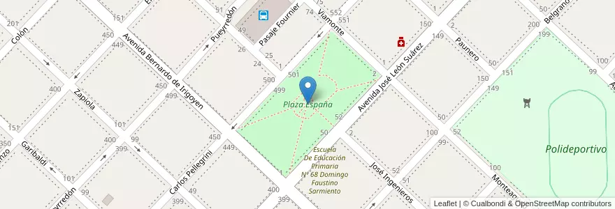 Mapa de ubicacion de Plaza España en Arjantin, Buenos Aires, Partido De Chivilcoy, Chivilcoy.
