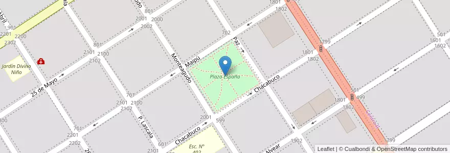 Mapa de ubicacion de Plaza España en الأرجنتين, سانتا في, Departamento General López, Municipio De Venado Tuerto.
