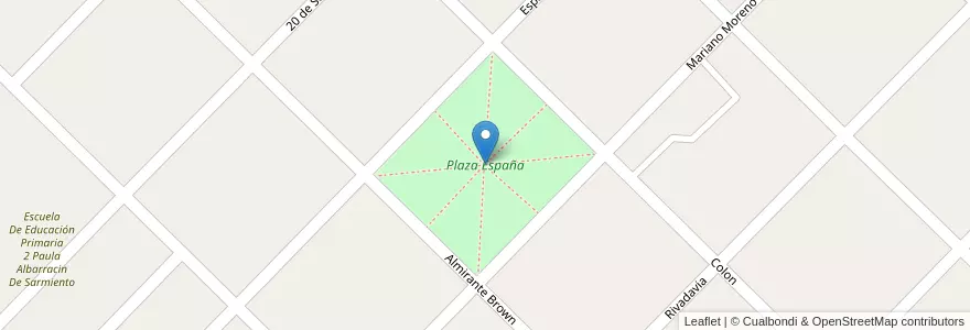 Mapa de ubicacion de Plaza España en Argentina, Buenos Aires, Partido De San Cayetano, San Cayetano.